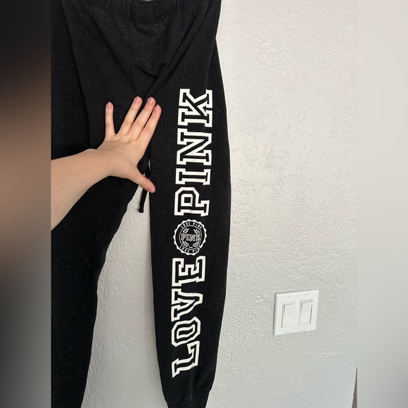 PINK Black and White Sweatpants - Picture 3 of 4